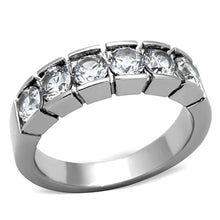 Load image into Gallery viewer, Womens Rings High polished (no plating) Stainless Steel Ring with AAA Grade CZ in Clear TK1082 - Jewelry Store by Erik Rayo
