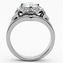 Load image into Gallery viewer, Womens Rings High polished (no plating) Stainless Steel Ring with AAA Grade CZ in Clear TK1087 - Jewelry Store by Erik Rayo
