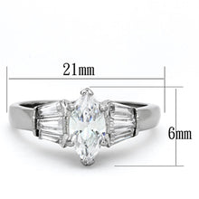 Load image into Gallery viewer, Womens Rings High polished (no plating) Stainless Steel Ring with AAA Grade CZ in Clear TK1220 - Jewelry Store by Erik Rayo
