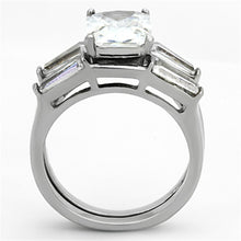Load image into Gallery viewer, Womens Rings High polished (no plating) Stainless Steel Ring with AAA Grade CZ in Clear TK1229 - Jewelry Store by Erik Rayo
