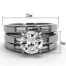 Load image into Gallery viewer, Womens Rings High polished (no plating) Stainless Steel Ring with AAA Grade CZ in Clear TK1436 - Jewelry Store by Erik Rayo
