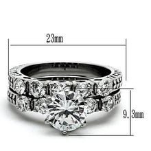 Load image into Gallery viewer, Womens Rings High polished (no plating) Stainless Steel Ring with AAA Grade CZ in Clear TK1450 - Jewelry Store by Erik Rayo
