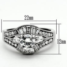 Load image into Gallery viewer, Womens Rings High polished (no plating) Stainless Steel Ring with AAA Grade CZ in Clear TK1451 - Jewelry Store by Erik Rayo
