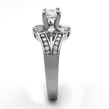 Load image into Gallery viewer, Womens Rings High polished (no plating) Stainless Steel Ring with AAA Grade CZ in Clear TK1451 - Jewelry Store by Erik Rayo
