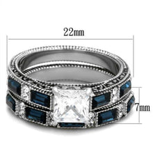 Load image into Gallery viewer, Womens Rings High polished (no plating) Stainless Steel Ring with AAA Grade CZ in Clear TK1829 - Jewelry Store by Erik Rayo
