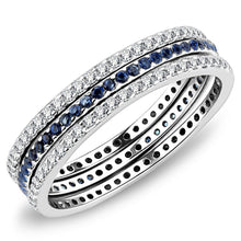 Load image into Gallery viewer, Womens Rings High polished (no plating) Stainless Steel Ring with AAA Grade CZ in London Blue DA066 - Jewelry Store by Erik Rayo
