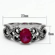 Load image into Gallery viewer, Womens Rings High polished (no plating) Stainless Steel Ring with AAA Grade CZ in Ruby TK1112 - Jewelry Store by Erik Rayo
