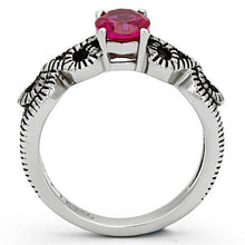 Load image into Gallery viewer, Womens Rings High polished (no plating) Stainless Steel Ring with AAA Grade CZ in Ruby TK1112 - ErikRayo.com
