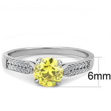 Load image into Gallery viewer, Womens Rings High polished (no plating) Stainless Steel Ring with AAA Grade CZ in Topaz DA021 - Jewelry Store by Erik Rayo
