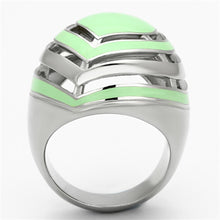 Load image into Gallery viewer, Womens Rings High polished (no plating) Stainless Steel Ring with Epoxy in Emerald TK1140 - Jewelry Store by Erik Rayo
