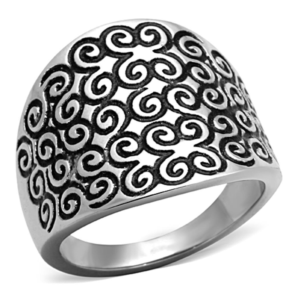 Womens Rings High polished (no plating) Stainless Steel Ring with No Stone TK1329 - Jewelry Store by Erik Rayo