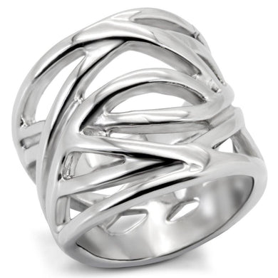 Womens Rings High polished (no plating) Stainless Steel Ring with No Stone TK144 - Jewelry Store by Erik Rayo