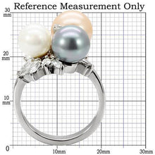 Load image into Gallery viewer, Womens Rings High polished (no plating) Stainless Steel Ring with Synthetic Pearl in Multi Color TK114 - Jewelry Store by Erik Rayo
