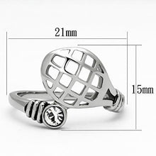 Load image into Gallery viewer, Womens Rings High polished (no plating) Stainless Steel Ring with Top Grade Crystal in Clear TK1083 - Jewelry Store by Erik Rayo
