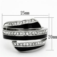Load image into Gallery viewer, Womens Rings High polished (no plating) Stainless Steel Ring with Top Grade Crystal in Clear TK1134 - Jewelry Store by Erik Rayo
