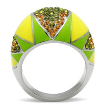 Load image into Gallery viewer, Womens Rings High polished (no plating) Stainless Steel Ring with Top Grade Crystal in Multi Color TK266 - Jewelry Store by Erik Rayo
