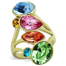 Load image into Gallery viewer, Womens Rings IP Gold(Ion Plating) 316L Stainless Steel Ring with Top Grade Crystal in Multi Color TK1729 - Jewelry Store by Erik Rayo
