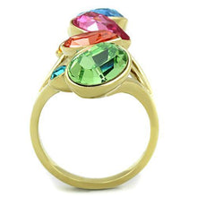Load image into Gallery viewer, Womens Rings IP Gold(Ion Plating) 316L Stainless Steel Ring with Top Grade Crystal in Multi Color TK1729 - Jewelry Store by Erik Rayo
