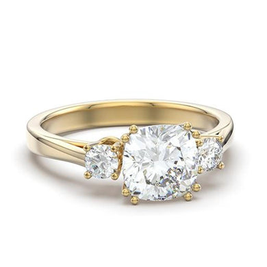 Womens Rings Round Gold Stainless Steel Ring with AAA Grade CZ Diamond in Clear - Jewelry Store by Erik Rayo