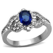 Load image into Gallery viewer, Womens Rings Silver Blue Sapphire Stainless Steel Ring in Montana - Jewelry Store by Erik Rayo
