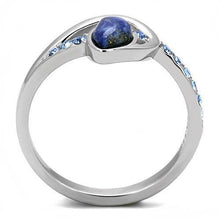 Load image into Gallery viewer, Womens Rings Silver Blue Stainless Steel Ring with Semi-Precious Snowflake Obsidian in Montana - Jewelry Store by Erik Rayo
