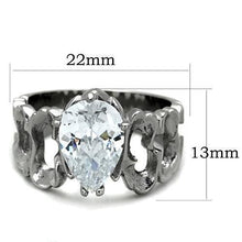 Load image into Gallery viewer, Womens Rings Silver Design Stainless Steel Ring with AAA Grade CZ in Clear - Jewelry Store by Erik Rayo
