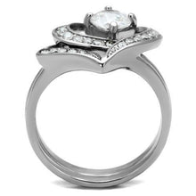 Load image into Gallery viewer, Womens Rings Silver Heart Round Cut Stainless Steel Ring with AAA Grade CZ in Clear - ErikRayo.com
