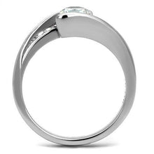 Load image into Gallery viewer, Womens Rings Silver Round Channel Stainless Steel Ring with AAA Grade CZ in Clear - Jewelry Store by Erik Rayo
