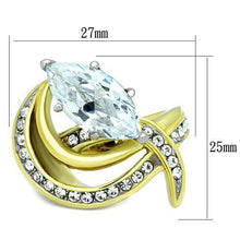 Load image into Gallery viewer, Womens Rings Two-Tone IP Gold (Ion Plating) 316L Stainless Steel Ring with AAA Grade CZ in Clear TK1546 - Jewelry Store by Erik Rayo
