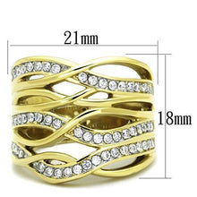 Load image into Gallery viewer, Womens Rings Two-Tone IP Gold (Ion Plating) 316L Stainless Steel Ring with AAA Grade CZ in Clear TK1699 - Jewelry Store by Erik Rayo
