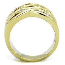 Load image into Gallery viewer, Womens Rings Two-Tone IP Gold (Ion Plating) 316L Stainless Steel Ring with AAA Grade CZ in Clear TK1699 - Jewelry Store by Erik Rayo
