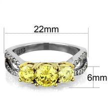 Load image into Gallery viewer, Womens Rings Two-Tone IP Gold (Ion Plating) 316L Stainless Steel Ring with AAA Grade CZ in Topaz TK1795 - ErikRayo.com
