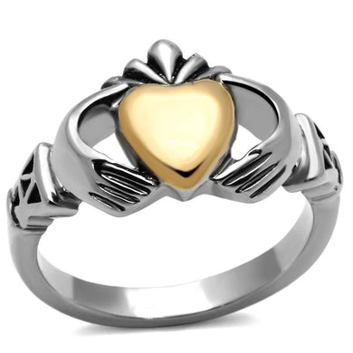 Womens Rings Two-Tone IP Gold (Ion Plating) 316L Stainless Steel Ring with No Stone TK1157 - Jewelry Store by Erik Rayo