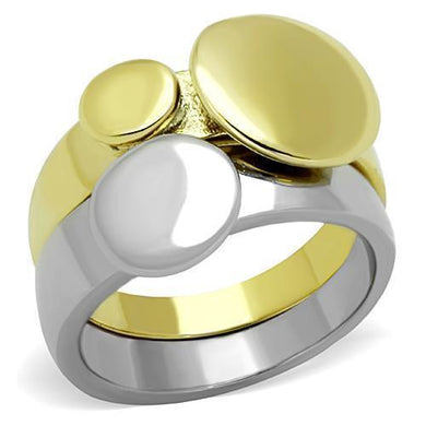 Womens Rings Two-Tone IP Gold (Ion Plating) 316L Stainless Steel Ring with No Stone TK1706 - Jewelry Store by Erik Rayo