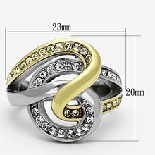 Load image into Gallery viewer, Womens Rings Two-Tone IP Gold (Ion Plating) 316L Stainless Steel Ring with Top Grade Crystal in Citrine Yellow TK1094 - Jewelry Store by Erik Rayo

