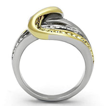 Load image into Gallery viewer, Womens Rings Two-Tone IP Gold (Ion Plating) 316L Stainless Steel Ring with Top Grade Crystal in Citrine Yellow TK1094 - Jewelry Store by Erik Rayo
