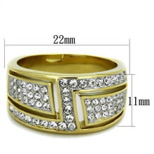 Load image into Gallery viewer, Womens Rings Two-Tone IP Gold (Ion Plating) 316L Stainless Steel Ring with Top Grade Crystal in Clear TK1845 - Jewelry Store by Erik Rayo
