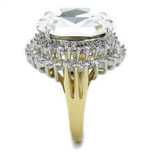 Load image into Gallery viewer, Womens Rings Two-Tone IP Gold (Ion Plating) 316L Stainless Steel Ring with Top Grade Crystal in Clear TK1894 - Jewelry Store by Erik Rayo
