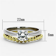Load image into Gallery viewer, Womens Rings Two-Tone IP Gold (Ion Plating) Stainless Steel Ring with AAA Grade CZ in Clear TK1093 - Jewelry Store by Erik Rayo
