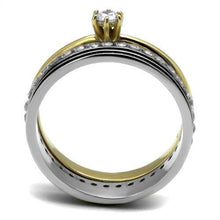 Load image into Gallery viewer, Womens Rings Two-Tone IP Gold (Ion Plating) Stainless Steel Ring with AAA Grade CZ in Clear TK3108 - Jewelry Store by Erik Rayo
