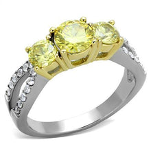 Load image into Gallery viewer, Womens Rings Two-Tone IP Gold (Ion Plating) Stainless Steel Ring with AAA Grade CZ in Topaz TK1795 - Jewelry Store by Erik Rayo
