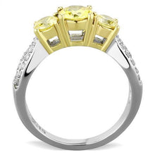 Load image into Gallery viewer, Womens Rings Two-Tone IP Gold (Ion Plating) Stainless Steel Ring with AAA Grade CZ in Topaz TK1795 - ErikRayo.com

