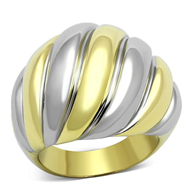 Womens Rings Two-Tone IP Gold (Ion Plating) Stainless Steel Ring with No Stone TK1219 - Jewelry Store by Erik Rayo