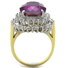 Load image into Gallery viewer, Womens Rings Two-Tone IP Gold (Ion Plating) Stainless Steel Ring with Top Grade Crystal in Amethyst TK1892 - Jewelry Store by Erik Rayo
