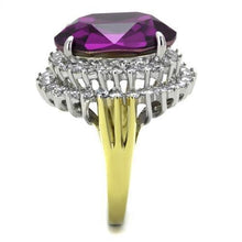 Load image into Gallery viewer, Womens Rings Two-Tone IP Gold (Ion Plating) Stainless Steel Ring with Top Grade Crystal in Amethyst TK1892 - Jewelry Store by Erik Rayo
