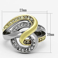 Load image into Gallery viewer, Womens Rings Two-Tone IP Gold (Ion Plating) Stainless Steel Ring with Top Grade Crystal in Citrine Yellow TK1094 - Jewelry Store by Erik Rayo

