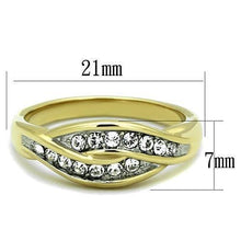 Load image into Gallery viewer, Womens Rings Two-Tone IP Gold (Ion Plating) Stainless Steel Ring with Top Grade Crystal in Clear TK1704 - Jewelry Store by Erik Rayo
