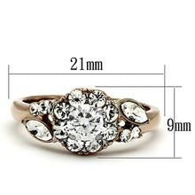 Load image into Gallery viewer, Womens Rings Two-Tone IP Rose Gold 316L Stainless Steel Ring with AAA Grade CZ in Clear TK1164 - Jewelry Store by Erik Rayo
