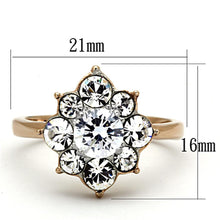 Load image into Gallery viewer, Womens Rings Two-Tone IP Rose Gold Stainless Steel Ring with AAA Grade CZ in Clear TK1168 - Jewelry Store by Erik Rayo
