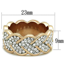 Load image into Gallery viewer, Womens Rings Two-Tone IP Rose Gold Stainless Steel Ring with Top Grade Crystal in Clear TK1691 - Jewelry Store by Erik Rayo
